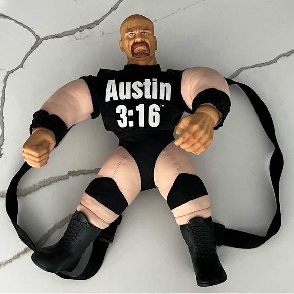 WWF Other - 1999 WWF Stone Cold Steve Austin 3:16 Wrestling Plush Toy backpack
